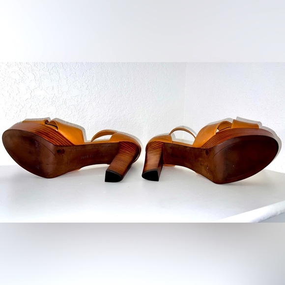 Giana Bini Leather Y2K Pinup Rocakbilly Platform Heel. Sz.9.5 - Picture 5 of 10